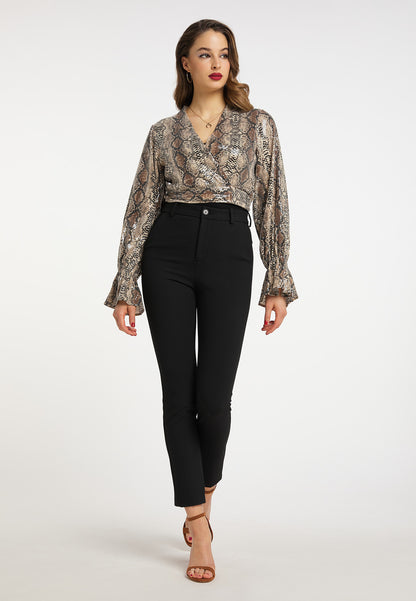 faina women's wrap blouse with sequins