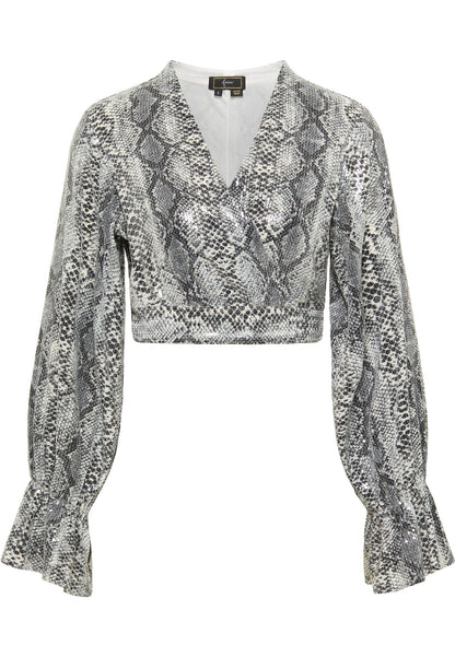 faina women's wrap blouse with sequins