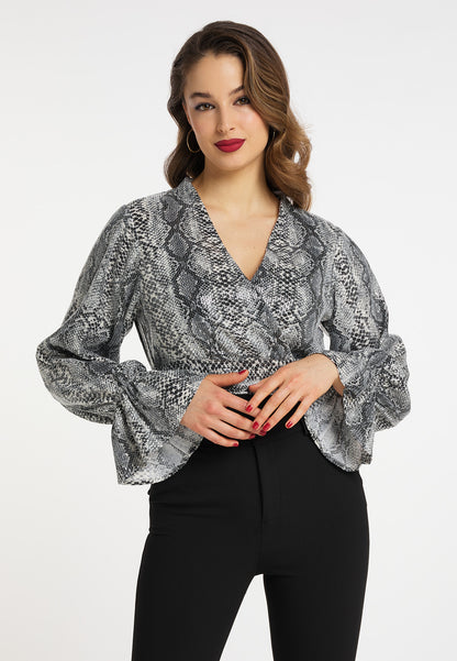 faina women's wrap blouse with sequins