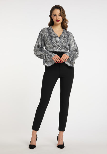 faina women's wrap blouse with sequins