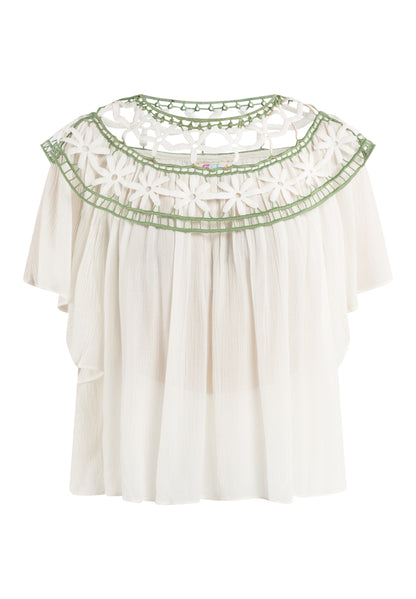 IZIA women's shirt with floral lace