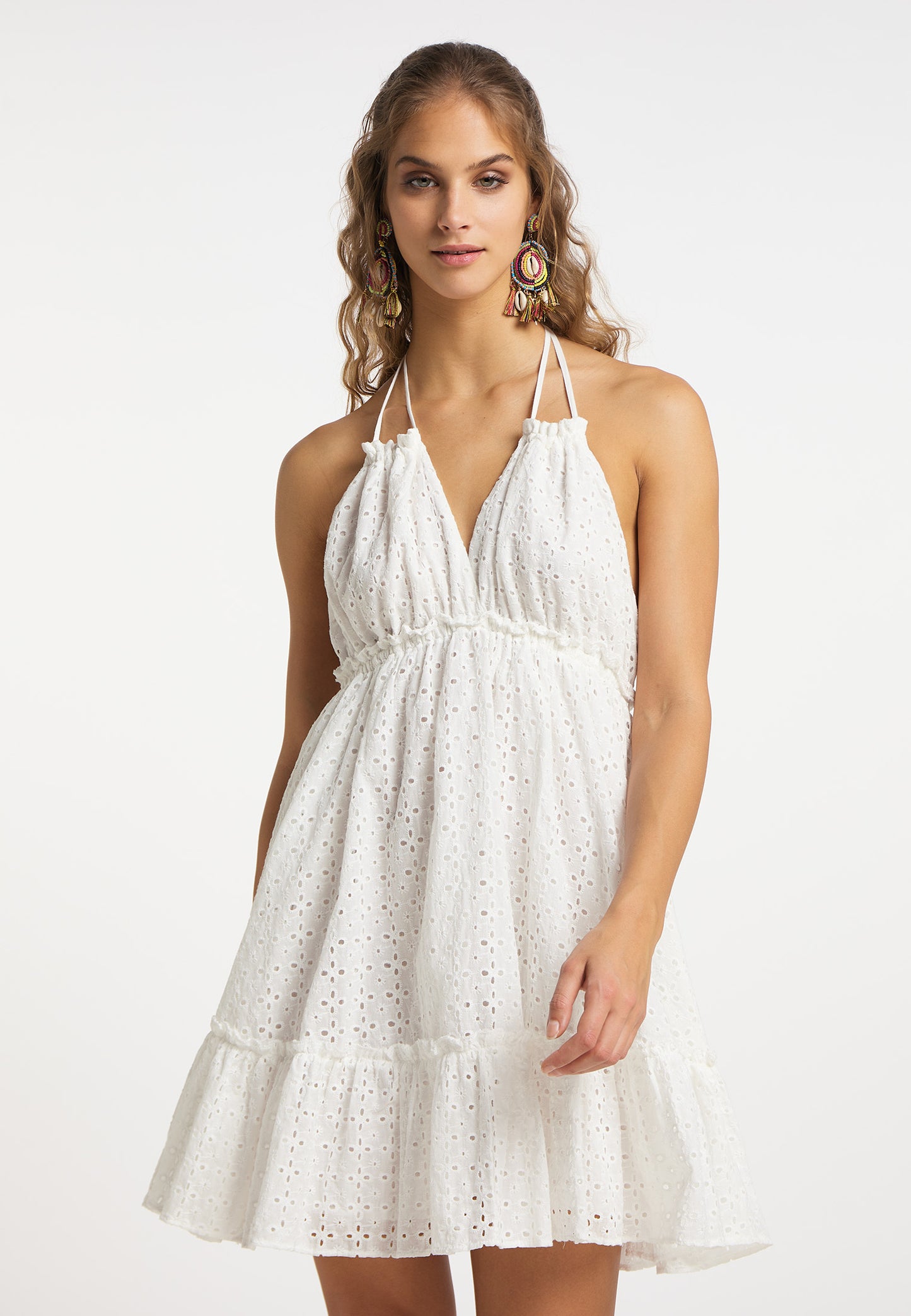 IZIA women's summer dress with eyelet embroidery