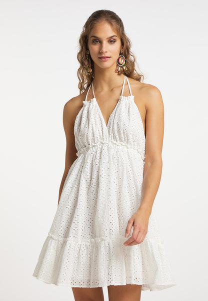 IZIA women's summer dress with eyelet embroidery