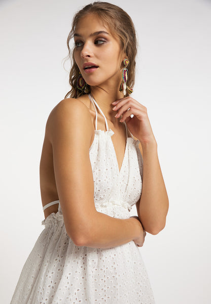 IZIA women's summer dress with eyelet embroidery