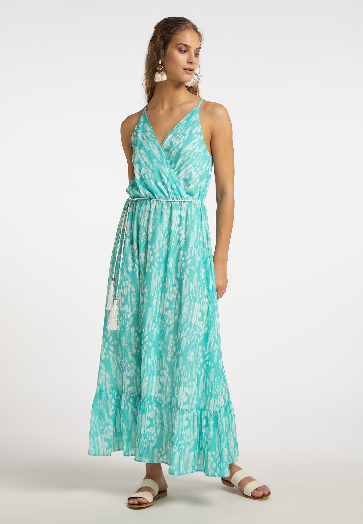 IZIA women's midi dress with tie dye print