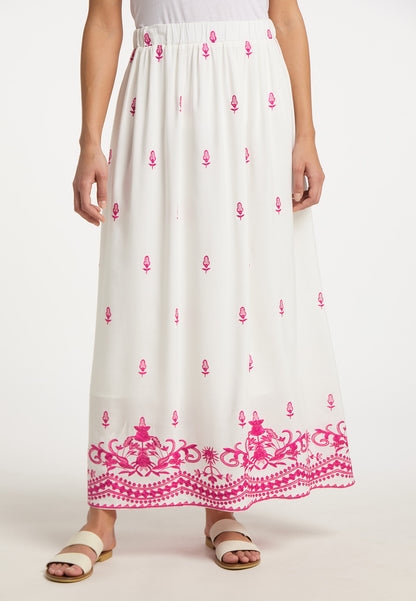 IZIA women's embroidered maxi skirt