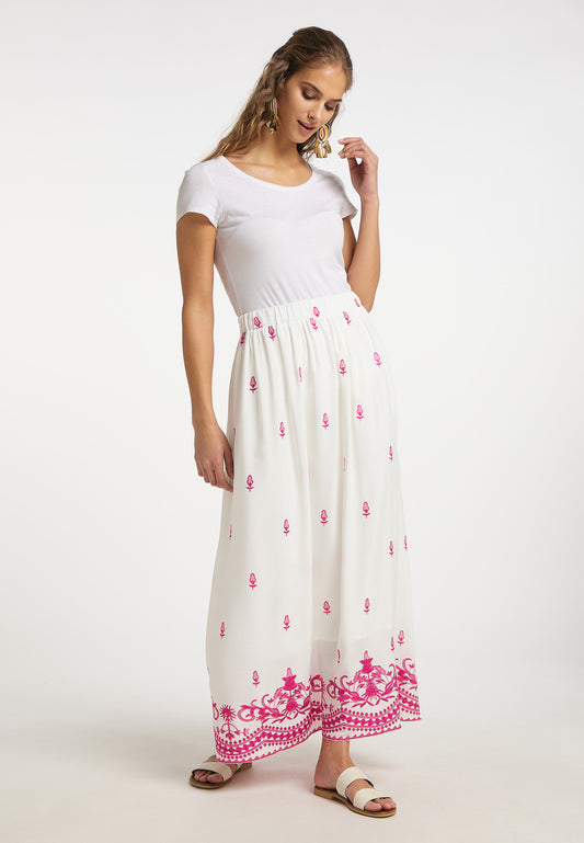 IZIA women's embroidered maxi skirt