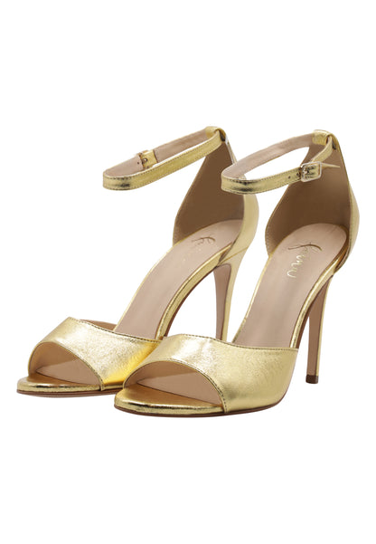 faina women's metallic leather sandals