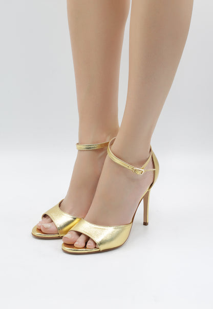 faina women's metallic leather sandals