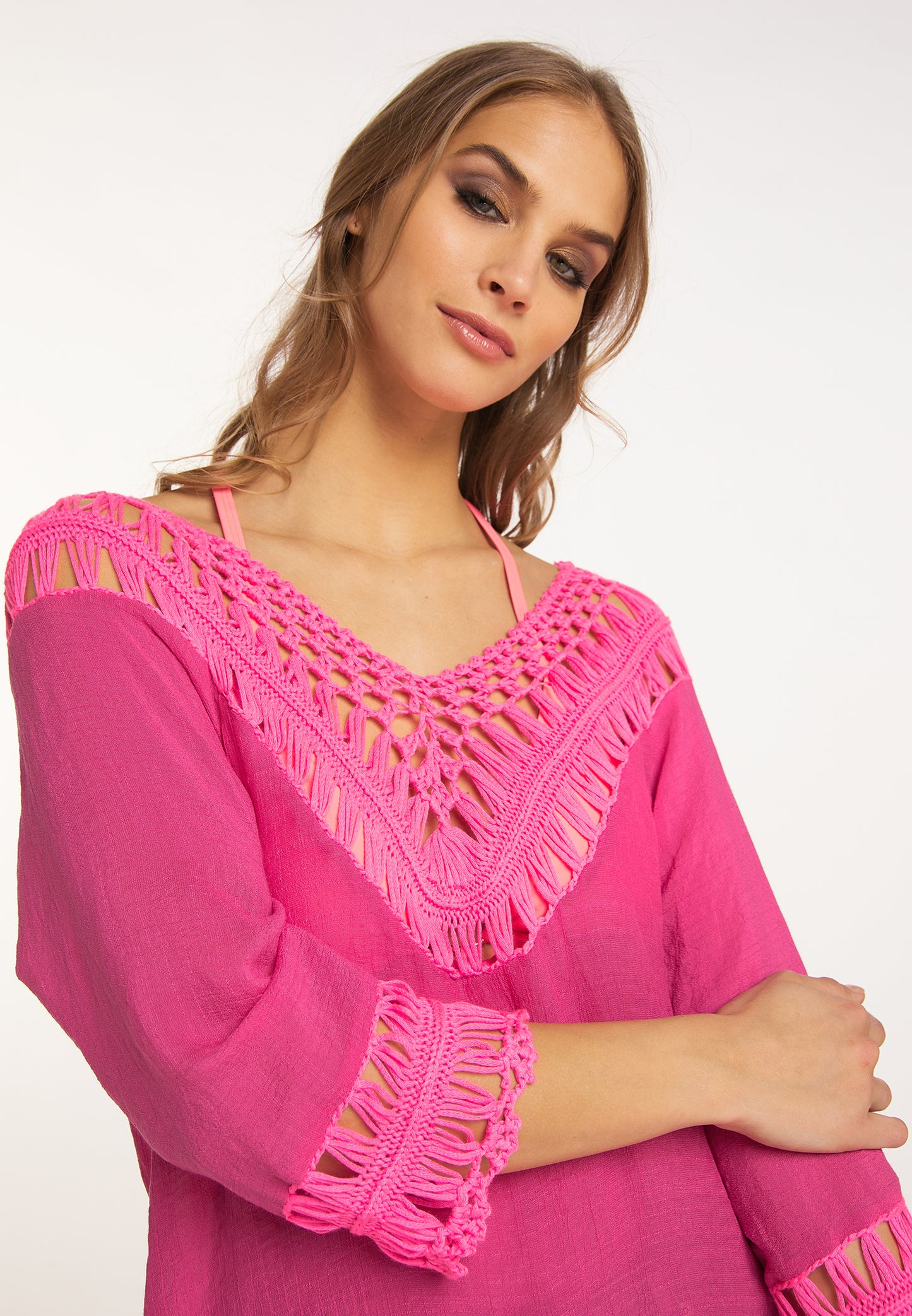 IZIA women's tunic with crochet section