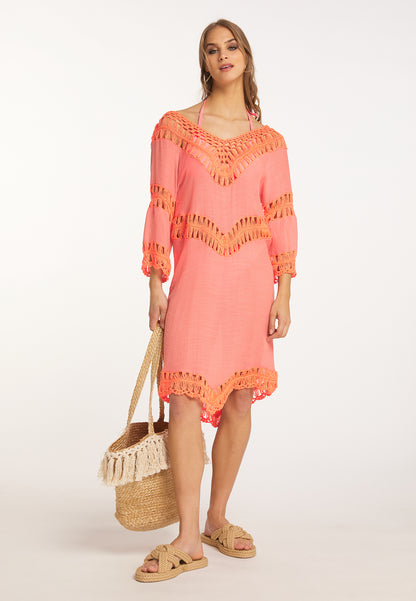 IZIA women's tunic dress mini with crochet section