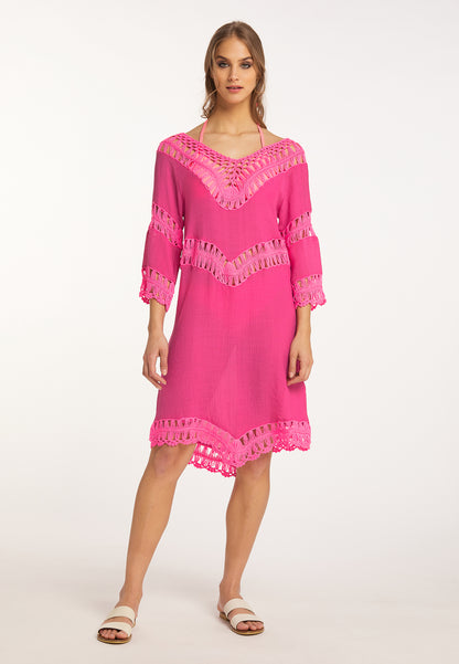 IZIA women's tunic dress mini with crochet section