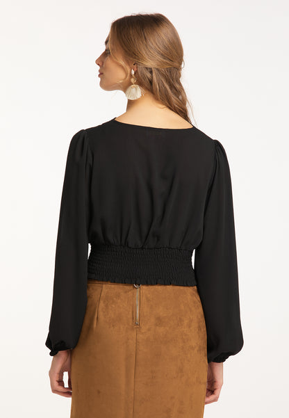 IZIA women's cropped blouse long sleeves