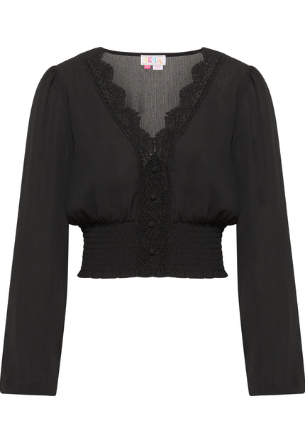 IZIA Women's Cropped Blouse Long Sleeves
