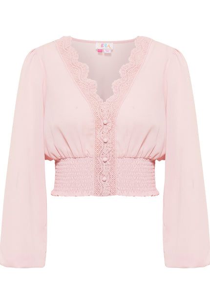 IZIA Women's Cropped Blouse Long Sleeves