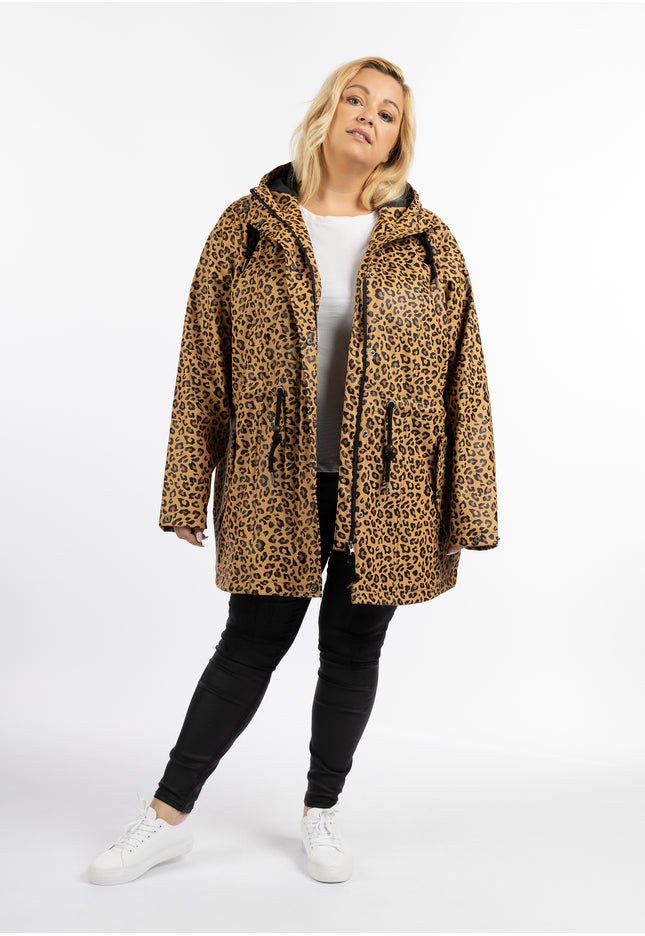 Schmuddelwedda Women's Plus Size Raincoat With Leopard Print