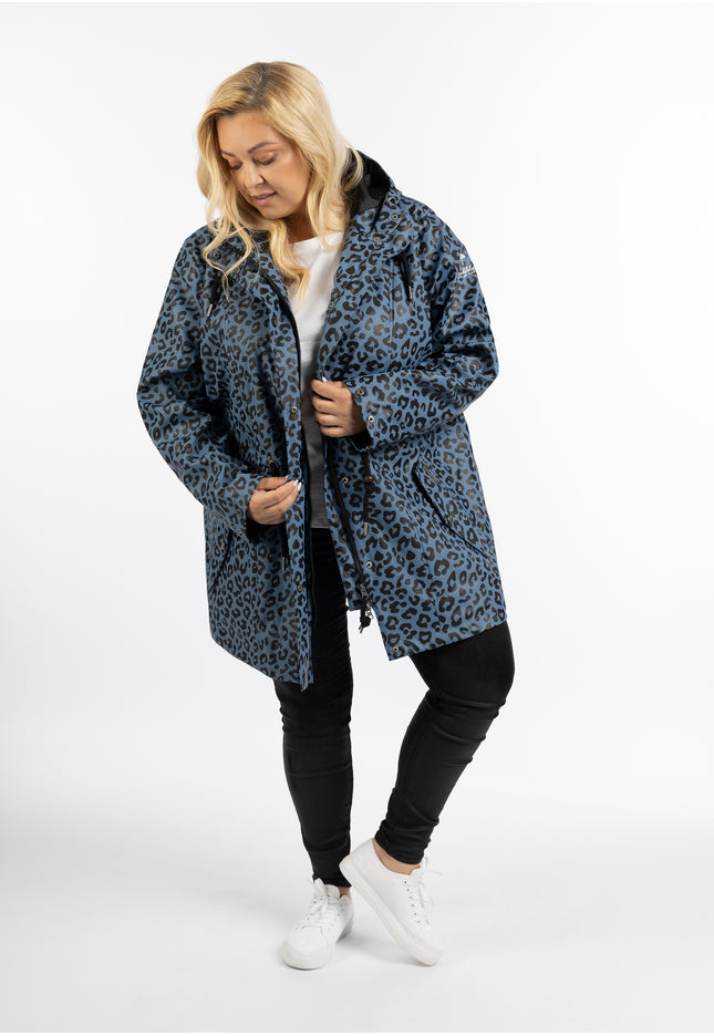 Schmuddelwedda Women's Plus Size Raincoat With Leopard Print