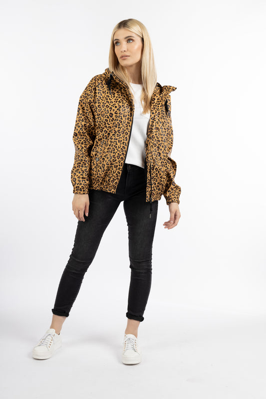 Schmuddelwedda women's rain jacket leopard print