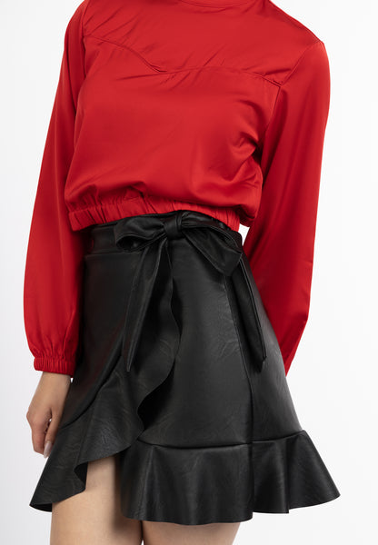 faina women's faux leather mini skirt