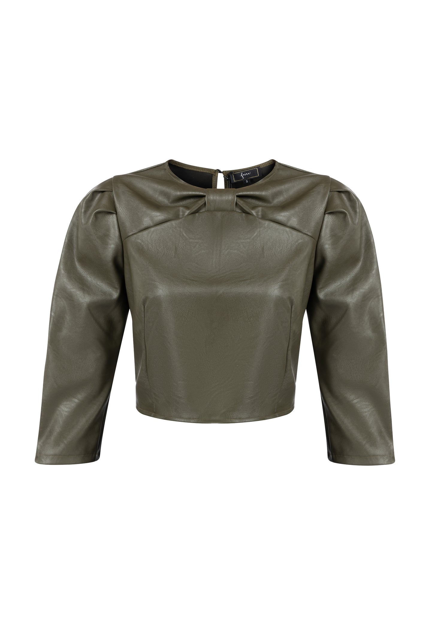faina women's faux leather blouse