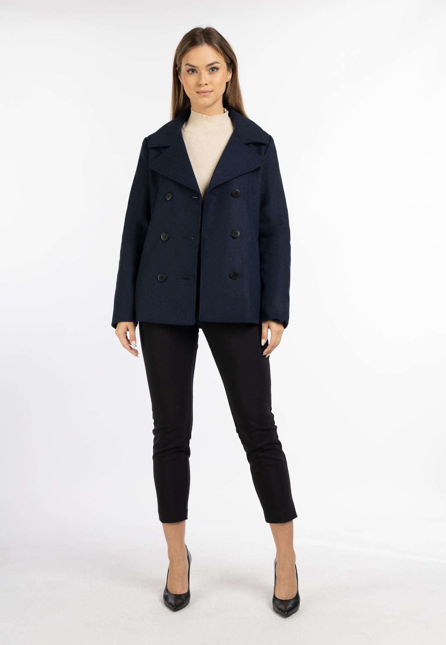 DreiMaster Klassik women's transitional Pea coat made of a wool blend