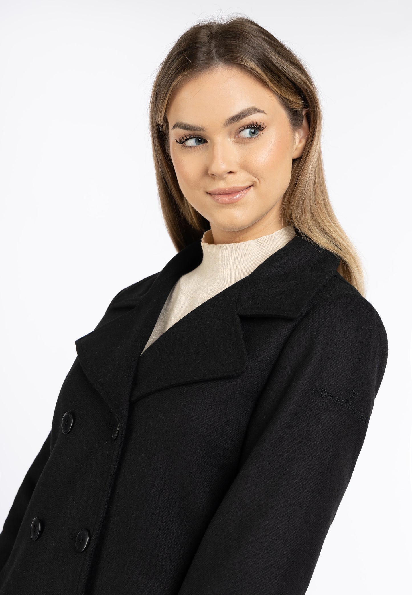 DreiMaster Klassik women's transitional Pea coat made of a wool blend