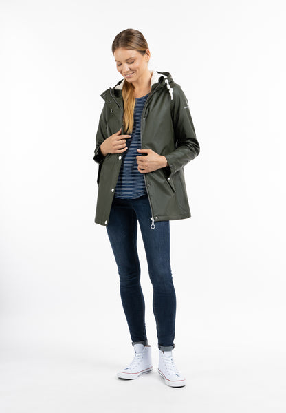DreiMaster Maritim women's rain jacket with faux fur lining