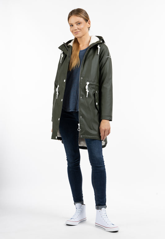 DreiMaster Maritim women's rain coat with faux fur Lining