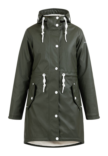 DreiMaster Maritim women's rain coat with faux fur Lining