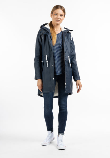 DreiMaster Maritim women's rain coat with faux fur Lining