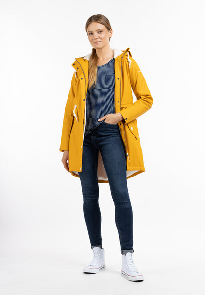 DreiMaster Maritim women's rain coat with faux fur Lining
