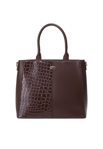 faina women's handle bag with reptile embossing