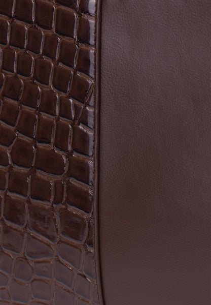 faina women's handle bag with reptile embossing