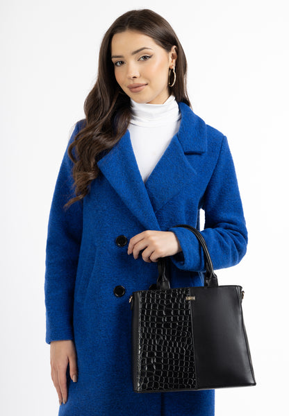 faina women's handle bag with reptile embossing