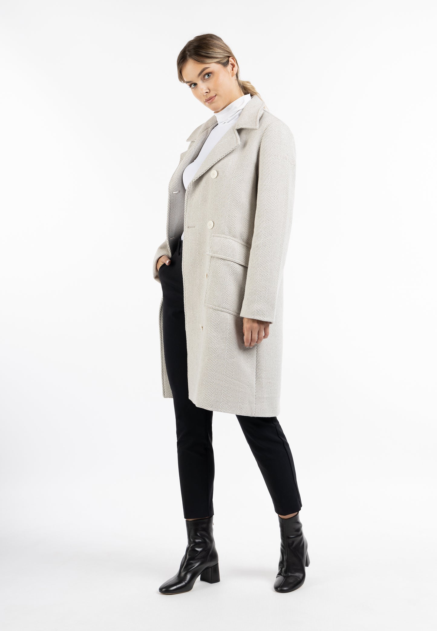 DreiMaster Klassik women's herringbone transition coat
