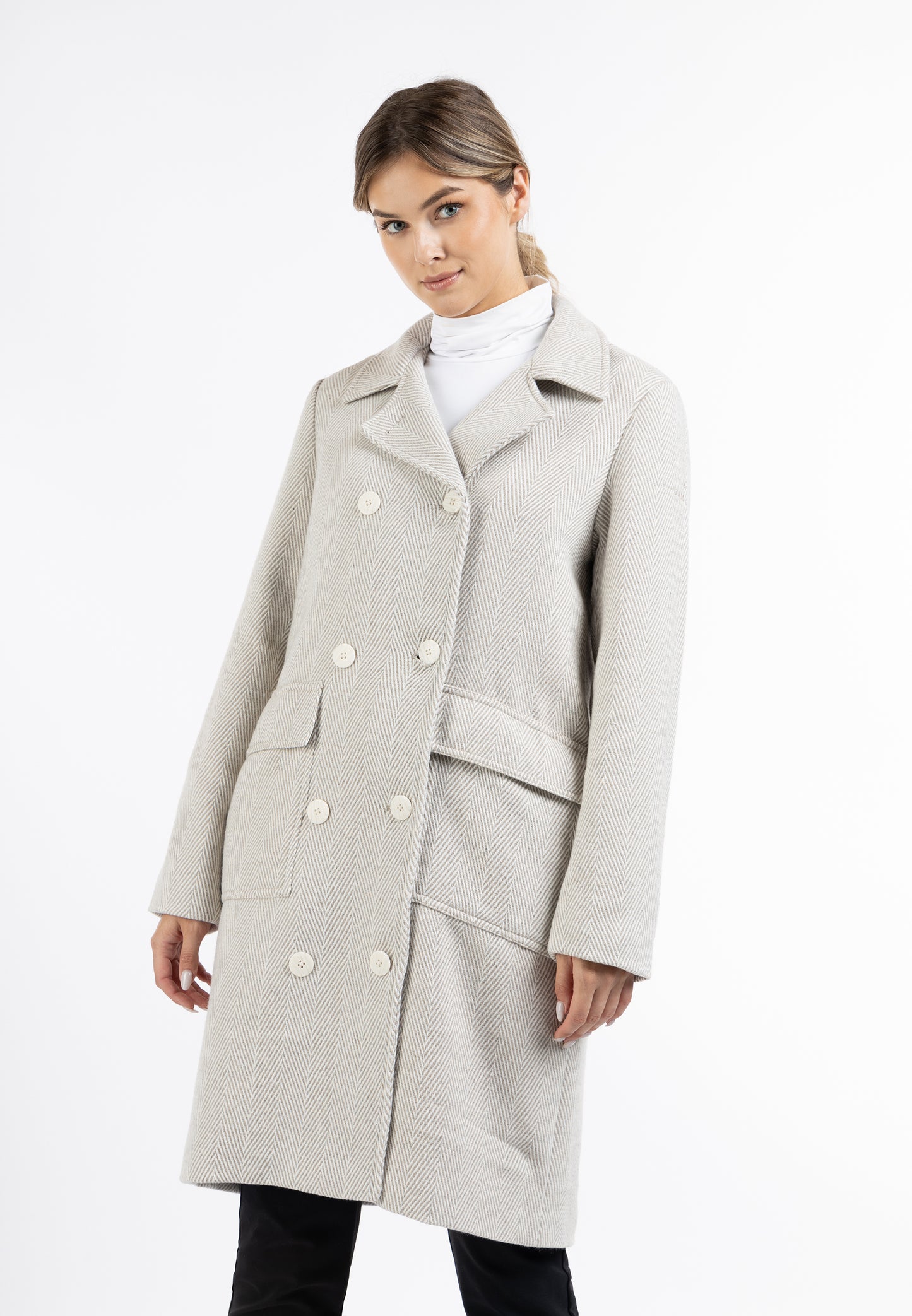DreiMaster Klassik women's herringbone transition coat