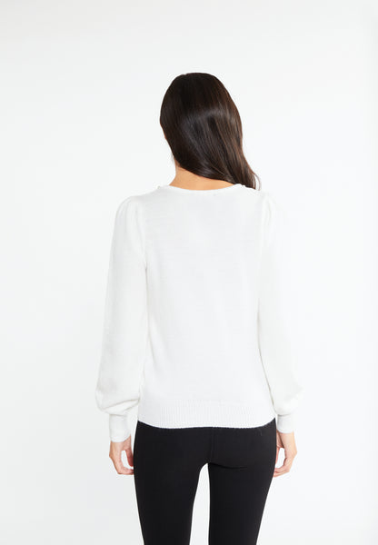 faina women's knitted sweater with pearl