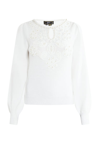 faina women's knitted sweater with pearl