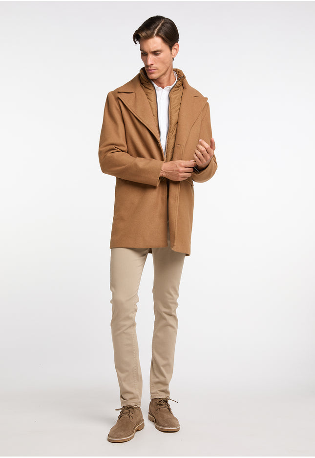 DreiMaster Klassik Men's Transitional Coat Made Of Wool Blend