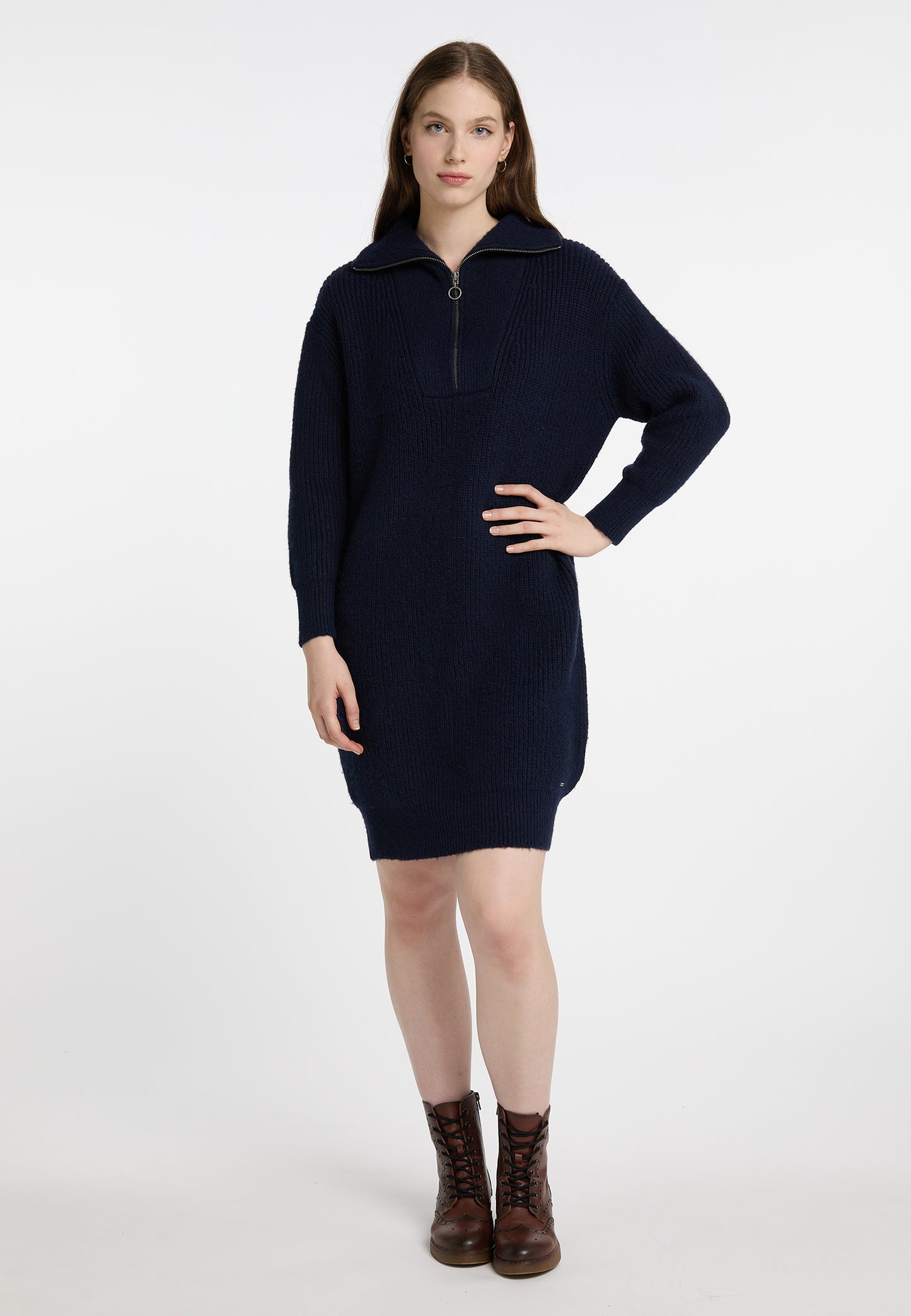 DreiMaster Vintage women's knit long sleeve midi dress