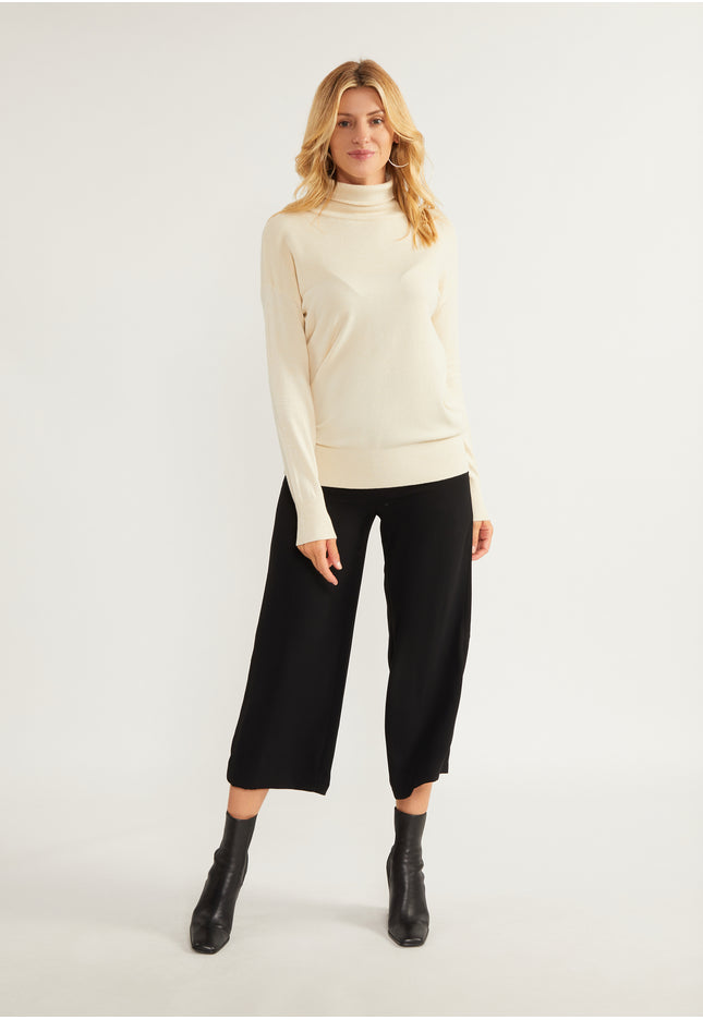 usha WHITE LABEL Women's Knit Turtleneck Sweater