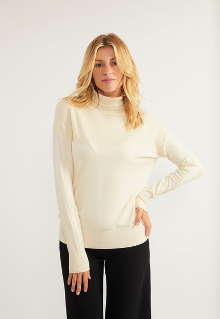 usha WHITE LABEL Women's Knit Turtleneck Sweater