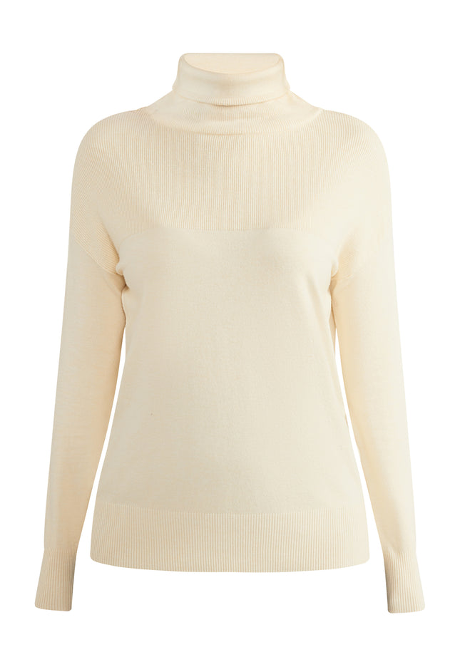 usha WHITE LABEL Women's Knit Turtleneck Sweater