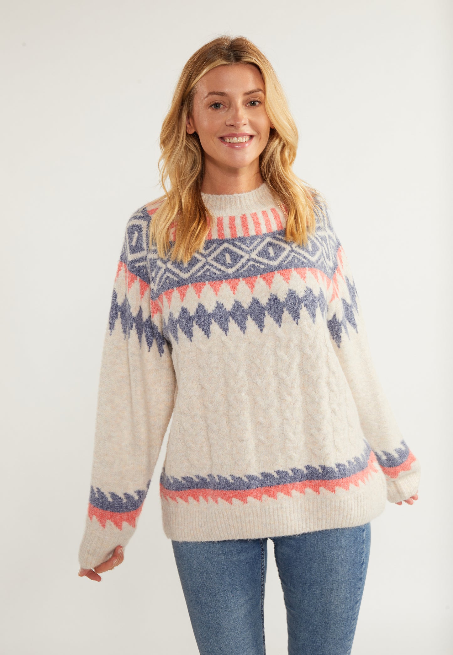 usha BLUE LABEL damski sweter z dzianiny