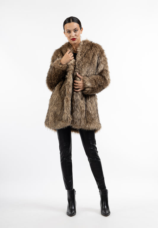 faina women's faux fur coat