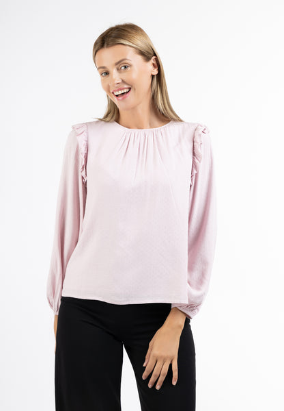 usha women's classic long sleeve blouse