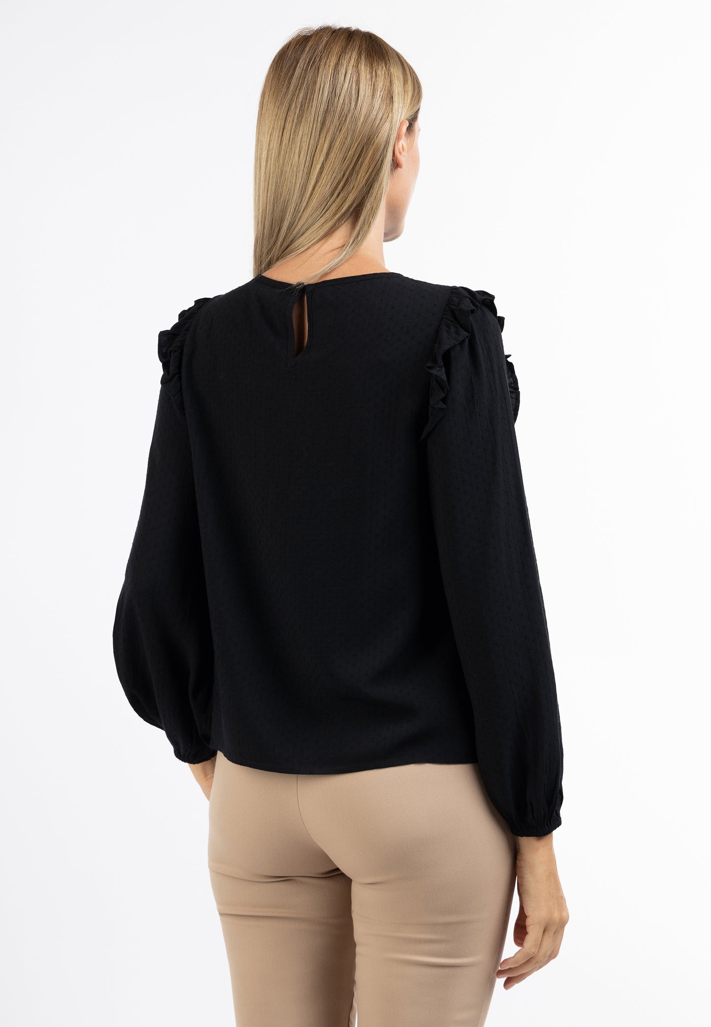 usha women's classic long sleeve blouse