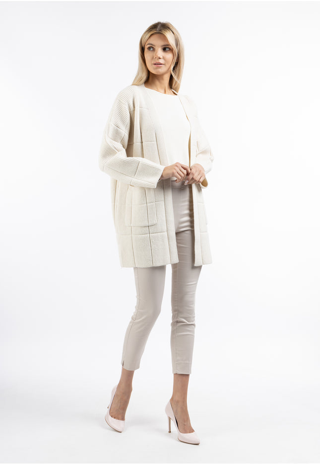 usha WHITE LABEL Women's Open Knit Cardigan