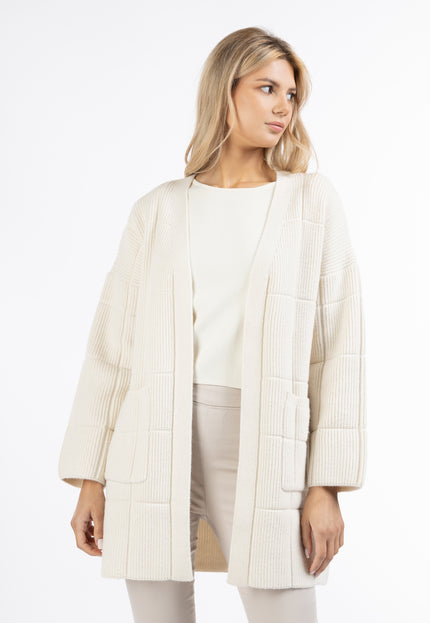 usha WHITE LABEL Women's Open Knit Cardigan