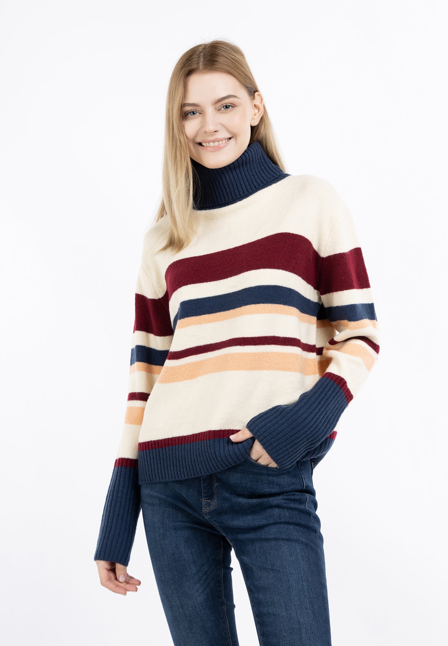 DreiMaster Maritim women's knit turtleneck sweater